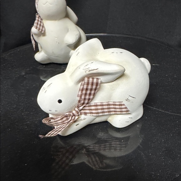 Pier 1 Set Of Two White Ceramic Rabbits - Picture 5 of 9